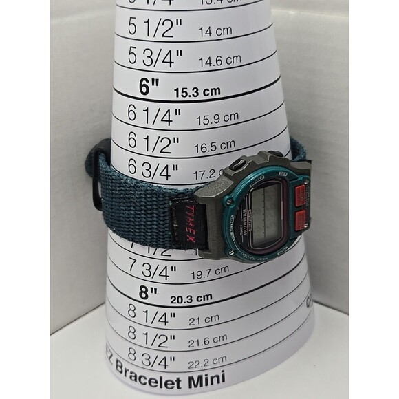 Timex Ironman Triathlon 8 Lap Indiglo 100M Digital Watch New Battery Nylon Strap - Picture 7 of 10